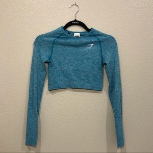 Gymshark Vital Seamless Crop Top Bright Teal